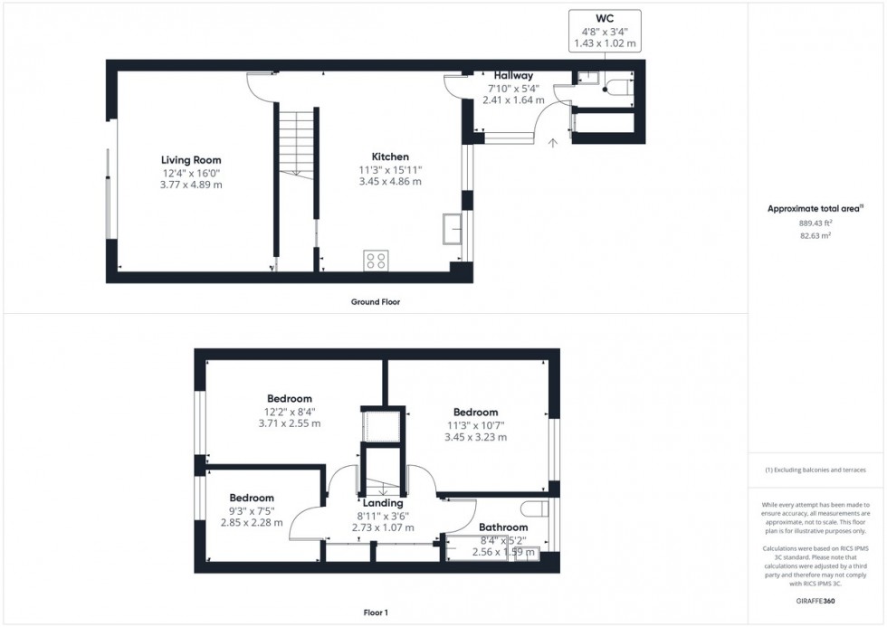 Floorplan for Warren Close, Brandon