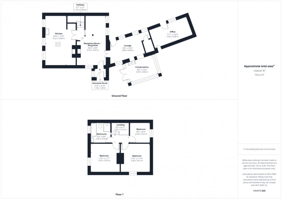 Floorplan for Tower Cottages, Barnham